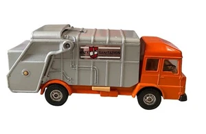 Corgi Vintage Die-Cast Garbage Truck City Sanitation Orange Silver Toy Vehicle - Picture 1 of 6