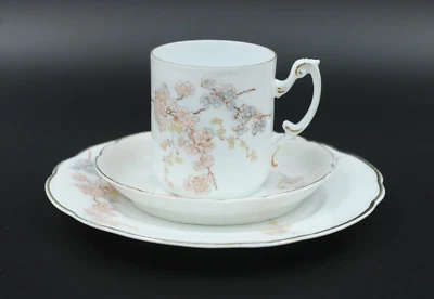 Rosenthal place setting cup UT plate collector's place setting around 1890 flowers gold rim 3 pieces - Image 1 of 4