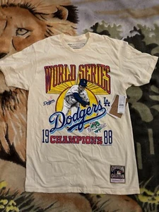 New Los Angeles Dodgers World Series T Shirt Sz Med Adult 1988 W/Tags Mitchell - Picture 1 of 19