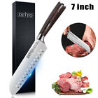 7 inch Santoku Knife Stainless Steel Kitchen Chef Cutlery Wood Handle with Box