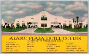 Vtg Texas Alamo Plaza Hotel Courts Motel View Postcard - Picture 1 of 2