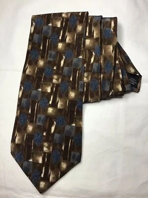 CORBATA CUELLO HENRY GRETHEL VINTAGE 100% SEDA TONOS MARRÓN, GRIS, AZUL Y CREMA Foto 1 de 2