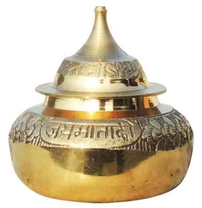 Brass Sindoor Box Tika Kumkum Dani Dabbi Handicraft 1.7*1.7*2 inch - Picture 1 of 3