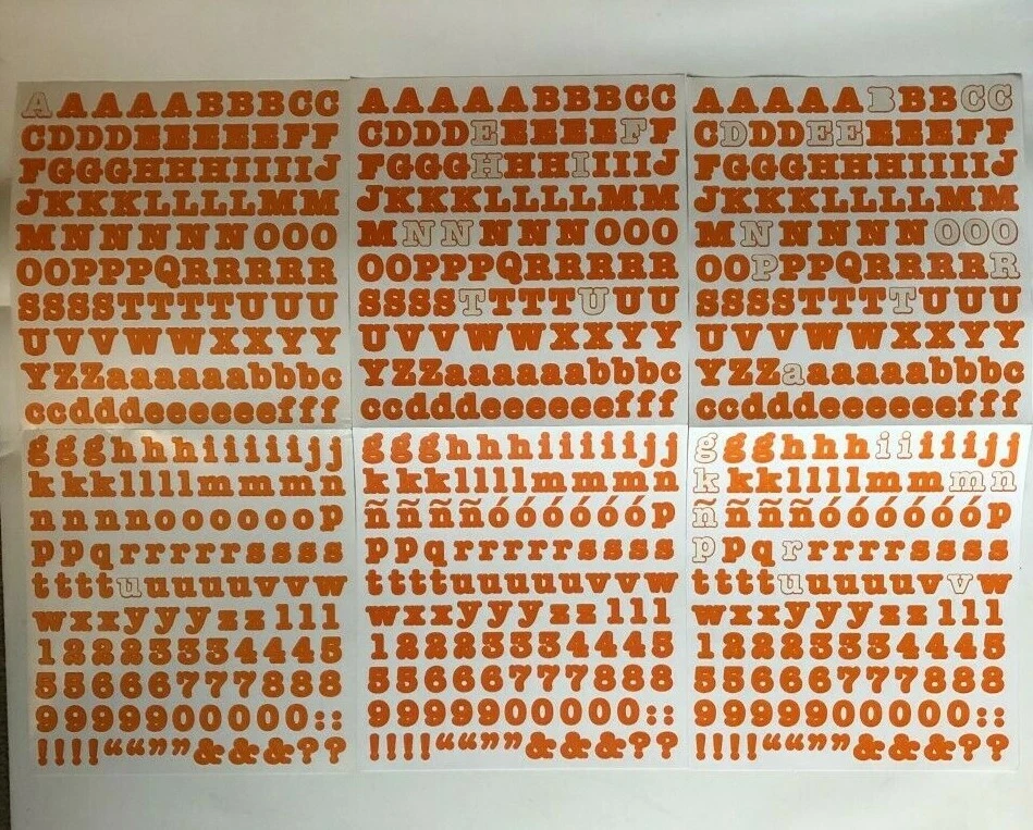 Creative Memories большой ABC/123 стикер лот жирный оранжевый мандарин 3 частичный лист - Изображение 1 из 1