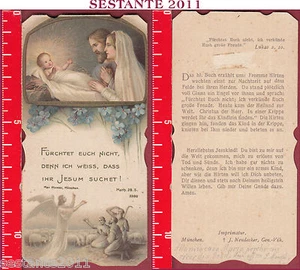 3433 SANTINO HOLY CARD NATIVITà SACRA FAMIGLIA NATALE MAX HIRMER MÜNCHEN 3388 - Imagen 1 de 1