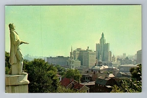 Providence RI-Rhode Island Roger Williams Statue Overlooks City Vintage Postcard - Picture 1 of 2