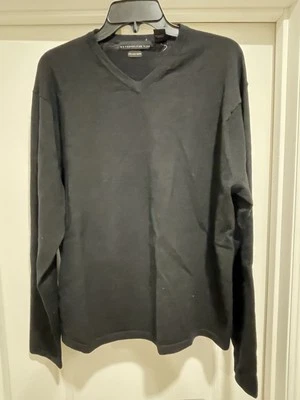 Metropolitan View Black Wool V-neck Sweater Mens Italy  - Size XL (Read Descrip) - Image 1 of 4