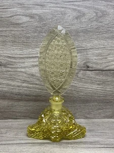 Bottiglia profumo Cecoslovacchia vetro taglio giallo art deco vintage marcata - Foto 1 di 24
