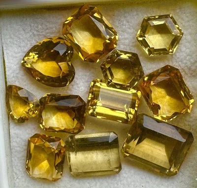 LOT Finest 47.29 Ct Natural Fancy Cut Golden Madeira Citrine Gems 💎 Brazil - Image 1 of 4