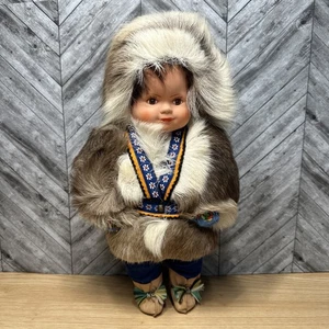 Erkki Juoperi Laponia Sami Muñeca Rovaniemi Finlandia Piel Escandinava Parka 12" - Imagen 1 de 9