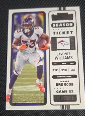 2022 Panini Contenders - Season Ticket Javonte Williams #31 - Image 1 of 2