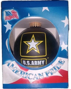 American Pride U.S. Army Glass Blown Christmas Ornament, Black ~Fast Shipping~ - Picture 1 of 5