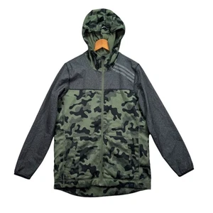 Adidas Camo Fall Winter Green Gray Jacket Men's S1 Vets Day Hoodie Performance M - Picture 1 of 5