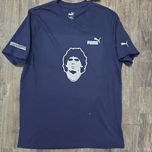 1986 Puma Argentina T Shirt Diego Armando Maradona Men L Mexico World Cup Navy - Picture 1 of 6