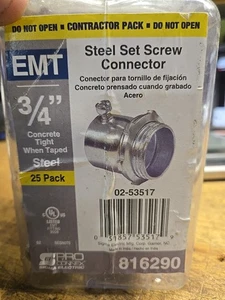 17pcs 3/4" EMT Steel Set Screw Connectors 02-53517 816290 (1D7) - Picture 1 of 2