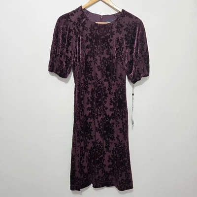 Nuevo con etiquetas Vestido Tommy Hilfiger Para Mujer Floral Terciopelo Burnout Talla 4 Púrpura Fiesta de Vacaciones Foto 1 de 4