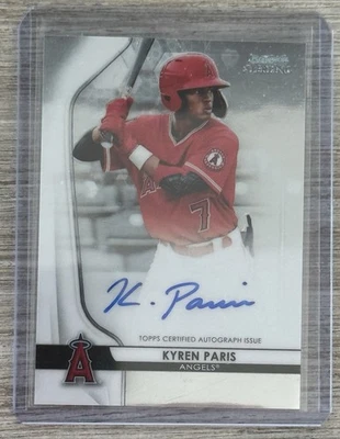 Kyren Paris 2020 Bowman Sterling On Card Auto Prospect Los Angeles Angels - Image 1 of 2