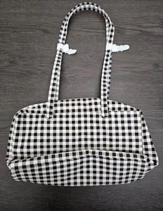 Baggu Bowler Bag White and Black Gingham - Picture 1 of 2