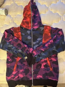 Bape Jacket - camouflage - red, blue, and purple - Picture 1 of 12