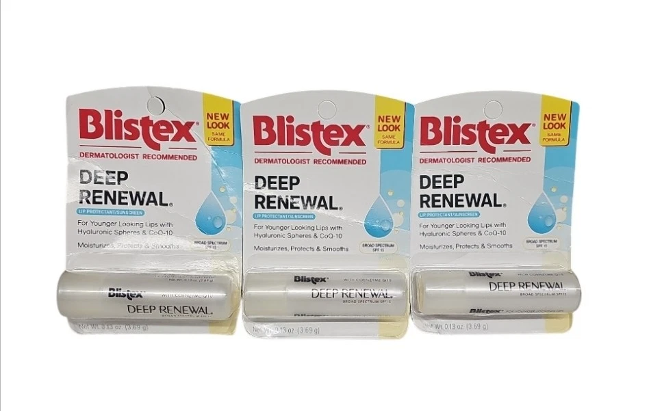 3 Pack Blistex Deep Renewal Lip Protectant Spf 15 0.15 Oz Each *Flawed Packaging - Image 1 of 1