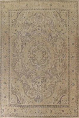 Alfombra de salón envejecida 10x13 lana hecha a mano alfombra tradicional vintage Foto 1 de 4