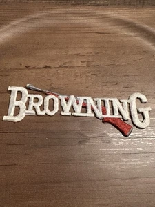 Vtg Browning Arms Company Rifles Shotguns 4.5" Long Embroidered Iron Patch - Picture 1 of 6