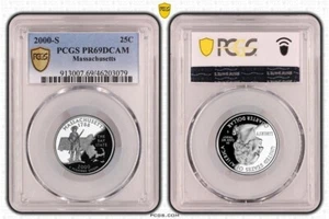 United States 25 Cent 2000 Massachusetts PCGS PR69DCAM Coin - Picture 1 of 1