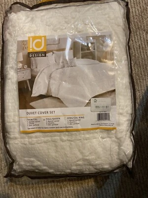 Solid Clipped Jacquard Duvet Cover Set,ID12-1837 - Image 1 of 2