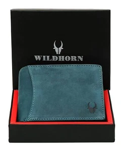 Billetera de cuero WILDHORN® Carter Blue Hunter para hombre - envío gratuito - Imagen 1 de 7