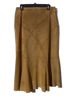 J. Jill Deadstock Vintage Suede Leather Maxi Skirt New With Defects Size 12 - Image 1 of 4