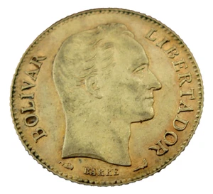 Venezuela 1911 Gold 20 Bolivares AU Bolivar - Picture 1 of 2