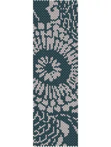 Blue Flower Peyote Cuff Beaded Bracelet Pattern by Karen Zumbrun - Picture 1 of 3