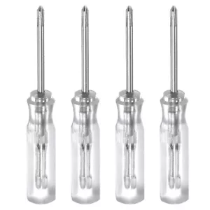 4Pcs PH0 Mini Phillips Screwdriver 1.5mm Magnetic Cross Head 45mm(L),Transparent - Picture 1 of 6
