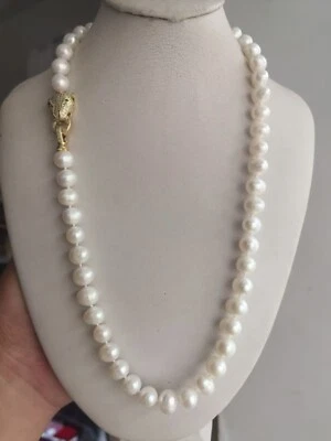 20 pulgadas AAAA Japonés Akoya 9-10mm Blanco Perla Collar 925s Foto 1 de 4
