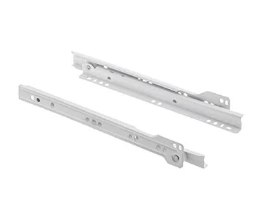 2 Pairs of Drawer Slides Bottom Runners White Mounted Draw Fixed Runner 450mm - Image 1 of 3