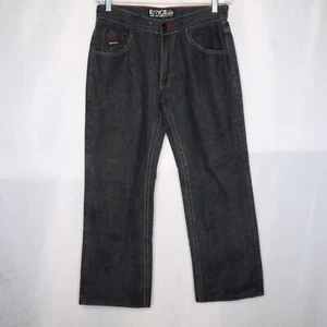 Vintage ENYCE Embroidered Pockets Black Denim Jeans Pants Mens Size 32x27 - Picture 1 of 8