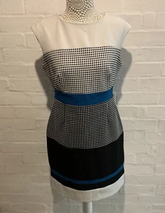 'Studio One New York' Ladies 10P dress black white blue - Picture 1 of 11