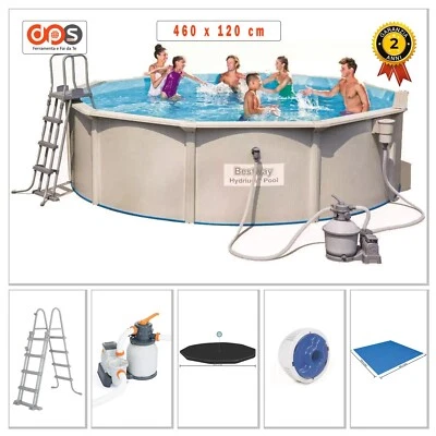 Piscina Fuori Terra Rotonda e Rigida 460x120 con Accessori Scaletta Pompa Filtro - Immagine 1 di 4