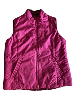 Woman's Studio Works Pink/ Plaid REVERSIBLE Vest Size S - Image 1 of 4