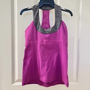 Lululemon Scoop Neck Tank Racerback Purple Gray Women's Size 6 - Picture 1 of 10