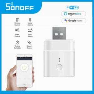 SONOFF Micro 5V Smart Plug WiFi Socket USB Smart Switch APP Control Google Alexa - Afbeelding 1 van 9