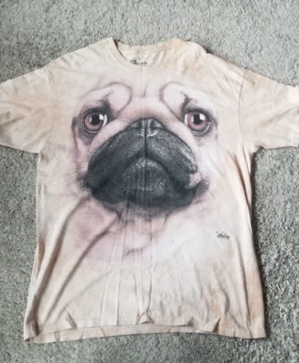 Camiseta The Mountain Pug Dog Beige Tie Dye Talla XL 2011 Vincent Hie  Foto 1 de 4