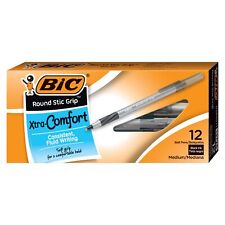 BIC Round Stic Grip Xtra Comfort Ballpoint Pen, Medium Point (1.2mm), Black, ...