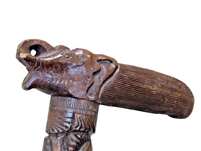 Arte popular tallado a mano bastón de madera descomposición bastón arte de madera 37,5” de colección #MO Foto 1 de 4