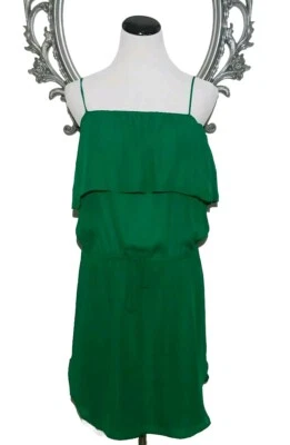Vestido feminino Haute Hippie mini verde 100% seda babado tamanho XS 2 novo com etiquetas $385,00 - Imagem 1 de 4