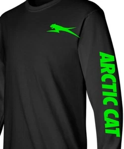 ARCTIC CAT Long Sleeve BLACK T-Shirt SNOWMOBILE ATV Choose Design Color XF ZR - Picture 1 of 8