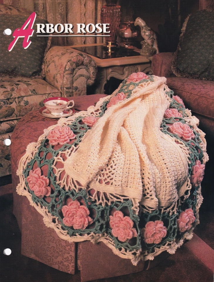 ARBOR ROSE Annie's Crochet Afghan Pattern Leaflet - Image 1 of 1