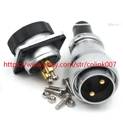 WS28 2Pin Waterproof Connector, 50A Aviation Bulkhead Crimp Connector - Image 1 of 4