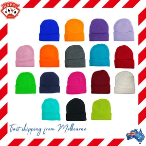 Winter Knitted Hat Men Women Warm Thick Beanie Fleece Ski Cap Outdoor Thermal - Picture 1 of 17