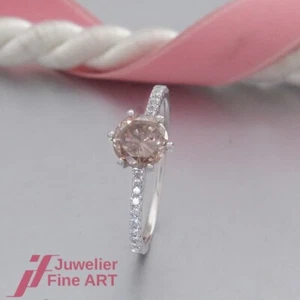 Solitär-Ring 1 Brillant(Diamant) 1,01ct + 20 Brillanten-DPL Expertise-18K/750 WG - Bild 1 von 7